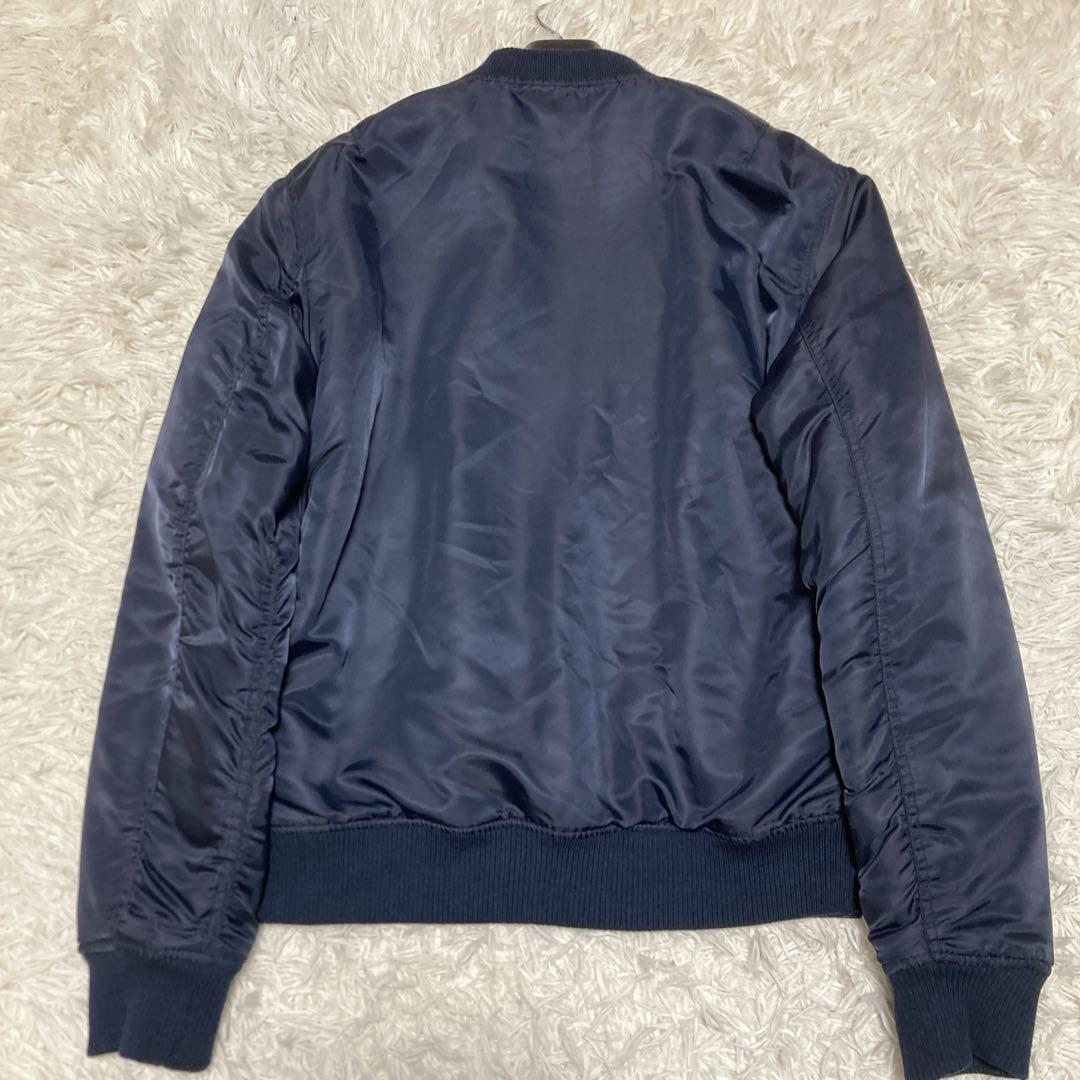 希少サイズ　美品✨ナンバーナイン　ボンバージャケット　L 音符　ダブルジップ 紺