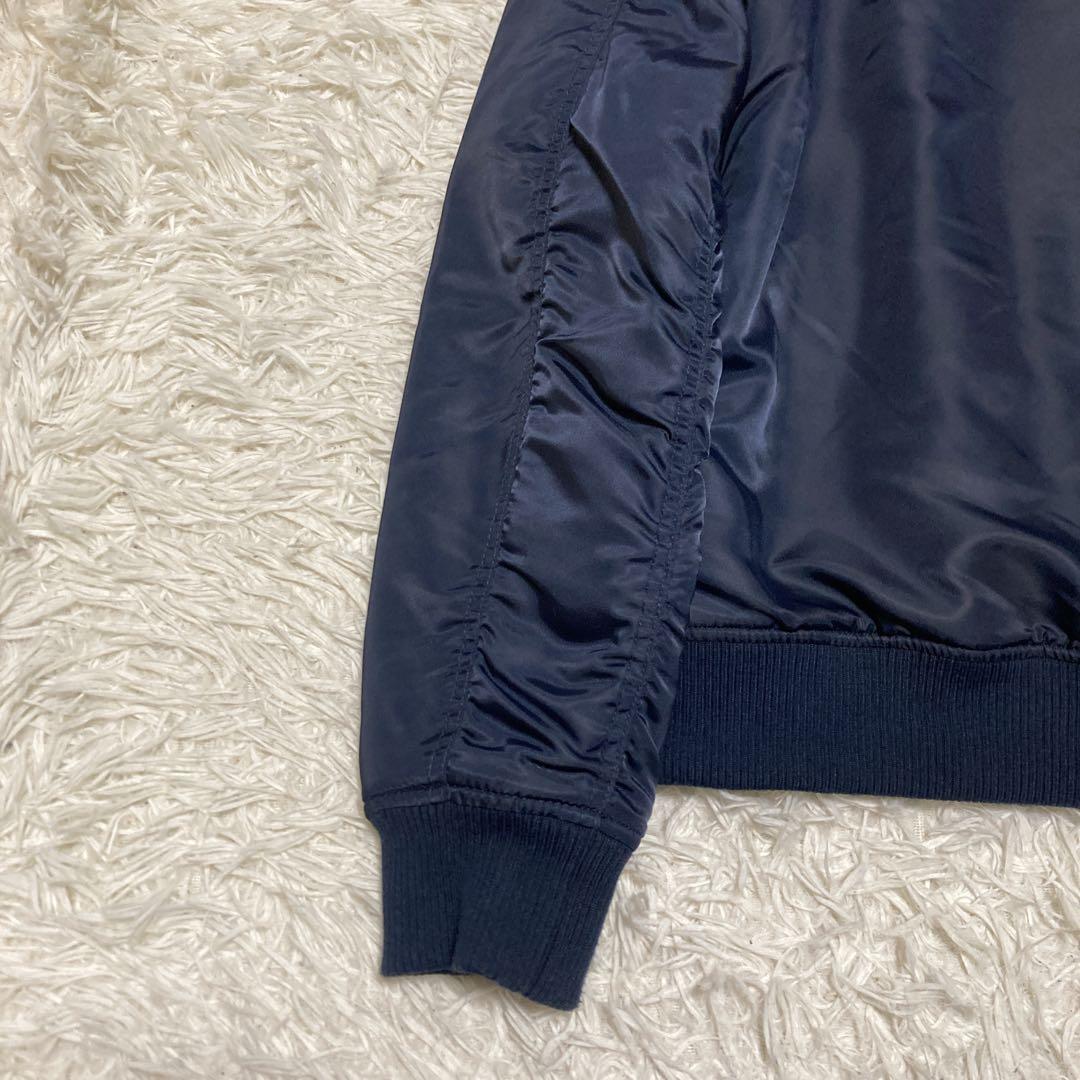 希少サイズ　美品✨ナンバーナイン　ボンバージャケット　L 音符　ダブルジップ 紺