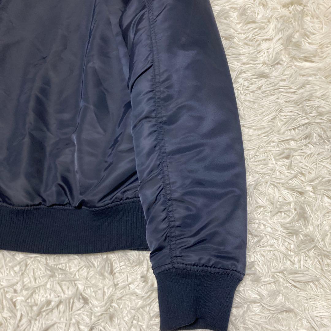 希少サイズ　美品✨ナンバーナイン　ボンバージャケット　L 音符　ダブルジップ 紺