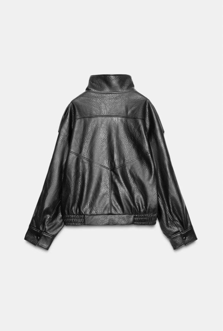 本物 ZARA ザラ フェイクレザージャケット ブラック 黒 xs YSL似