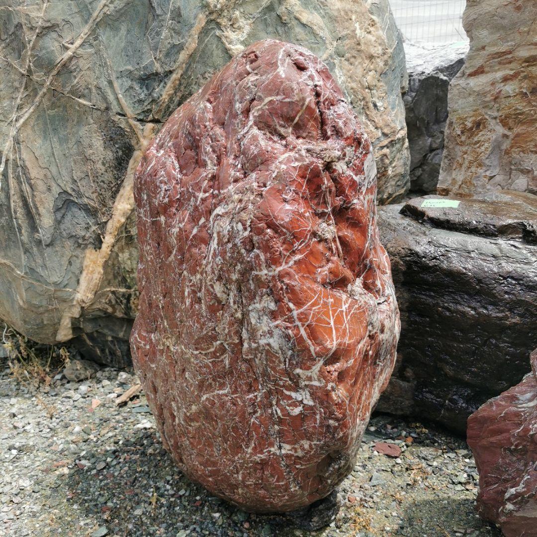 北海道産　赤石　133キロ　庭石　鑑賞石　石　庭　ガーデニング　置物　オブジェ