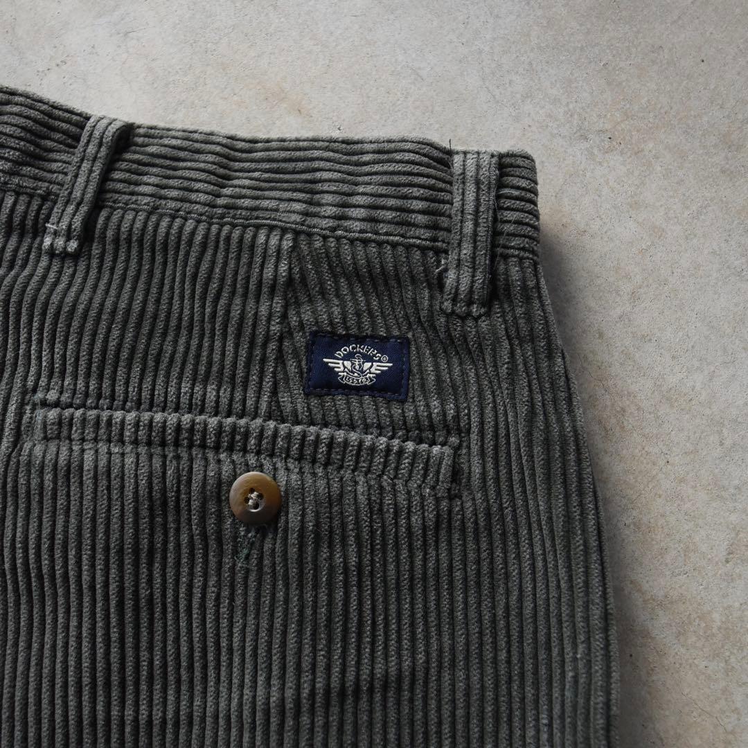 90s ドッカーズ ツータックコーデュロイスラックス ルーズフィットW34L30