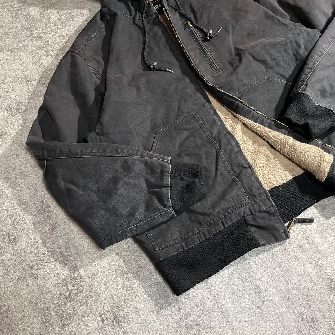 90'sWallsウォールズ ダック地アクティブジャケット裏地ボア黒フェードXL