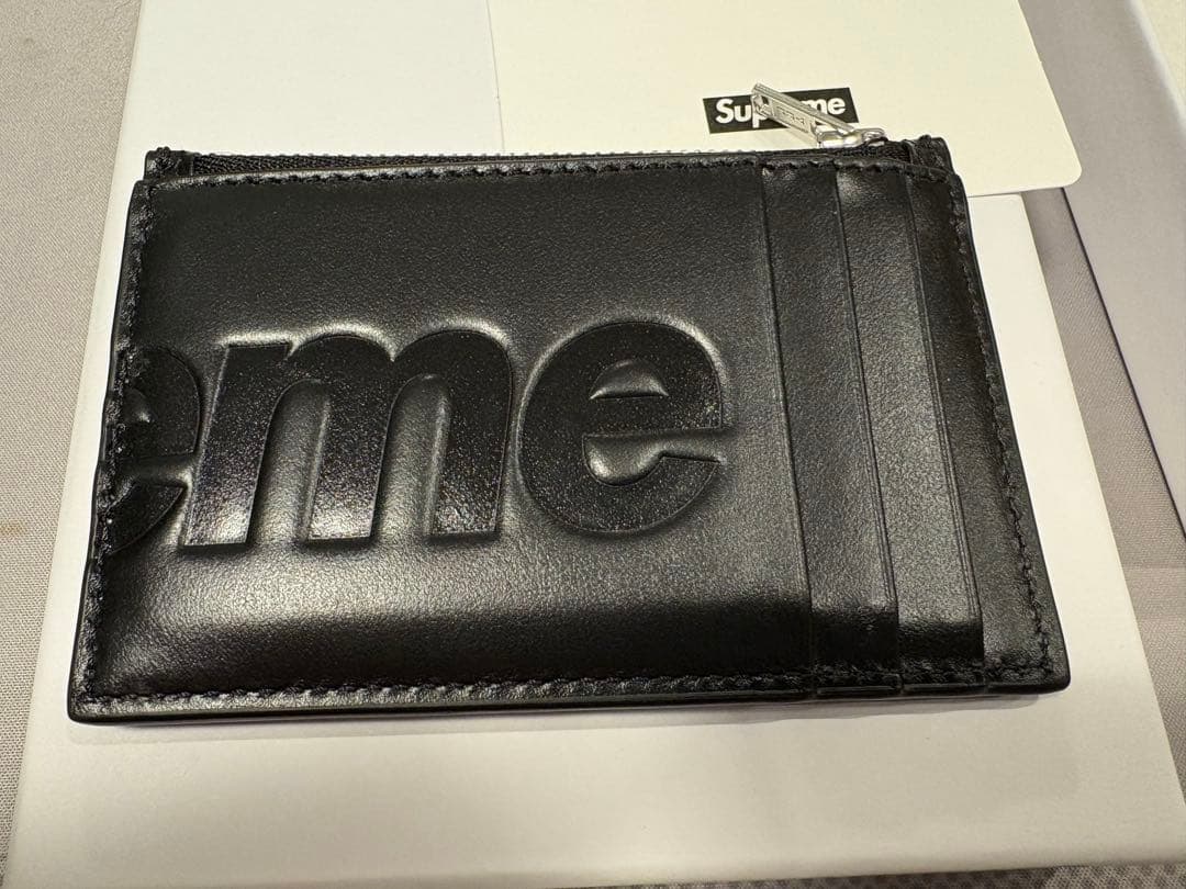 小物 Supreme Leather Zip Card Holder
