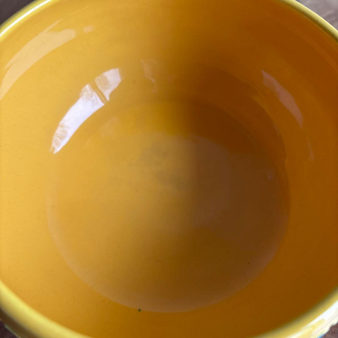 赤沢露石作 黄交趾 建水 七宝つなぎ 茶道具 共箱