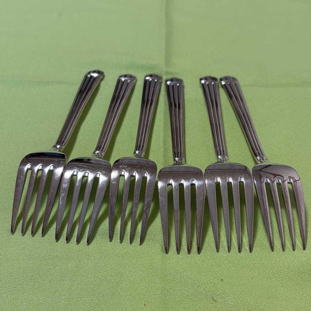 サラダフォーク 6本 christofle クリストフル アリア 中古