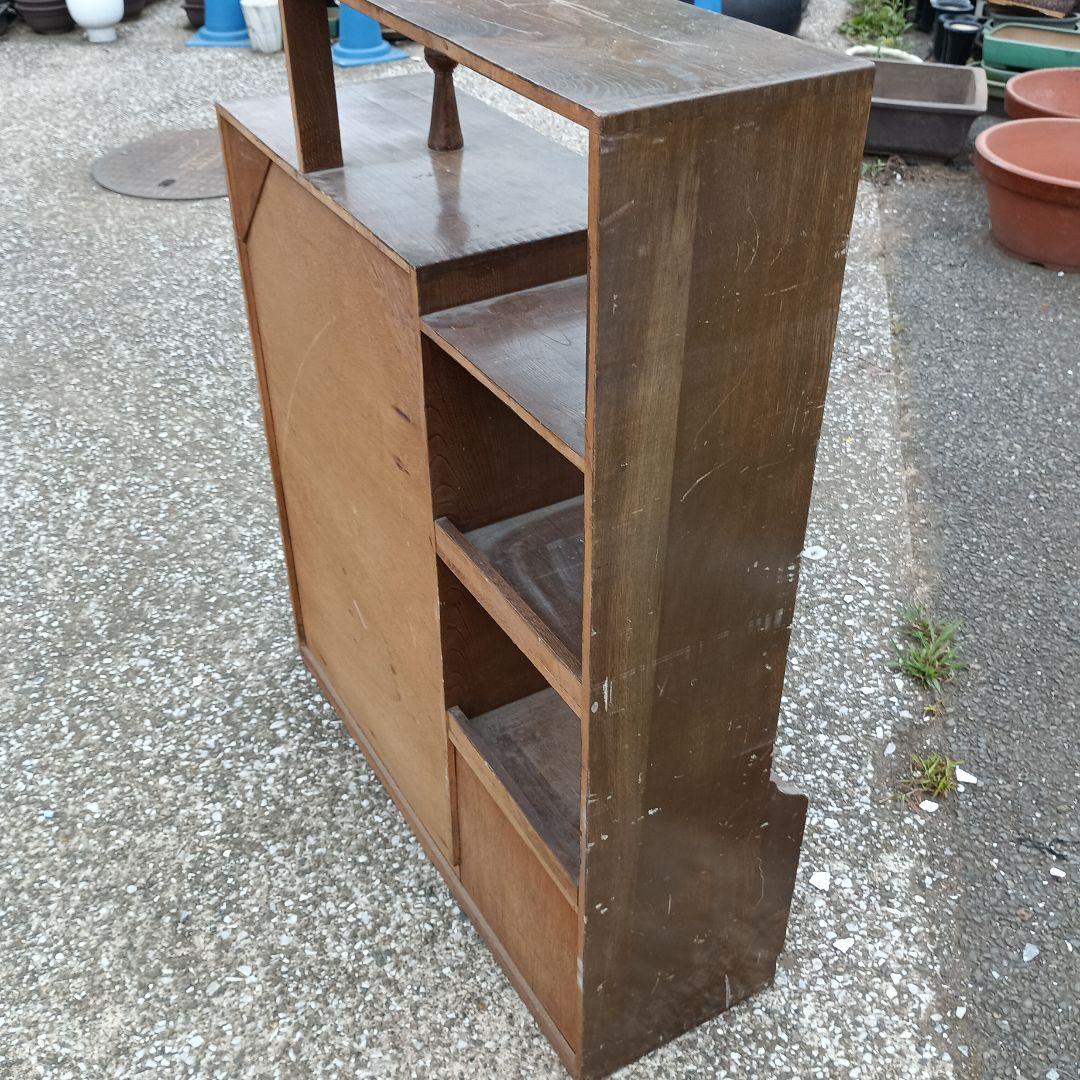 3078）昭和レトロ　昭和型ガラス入り　飾り棚 アンティーク