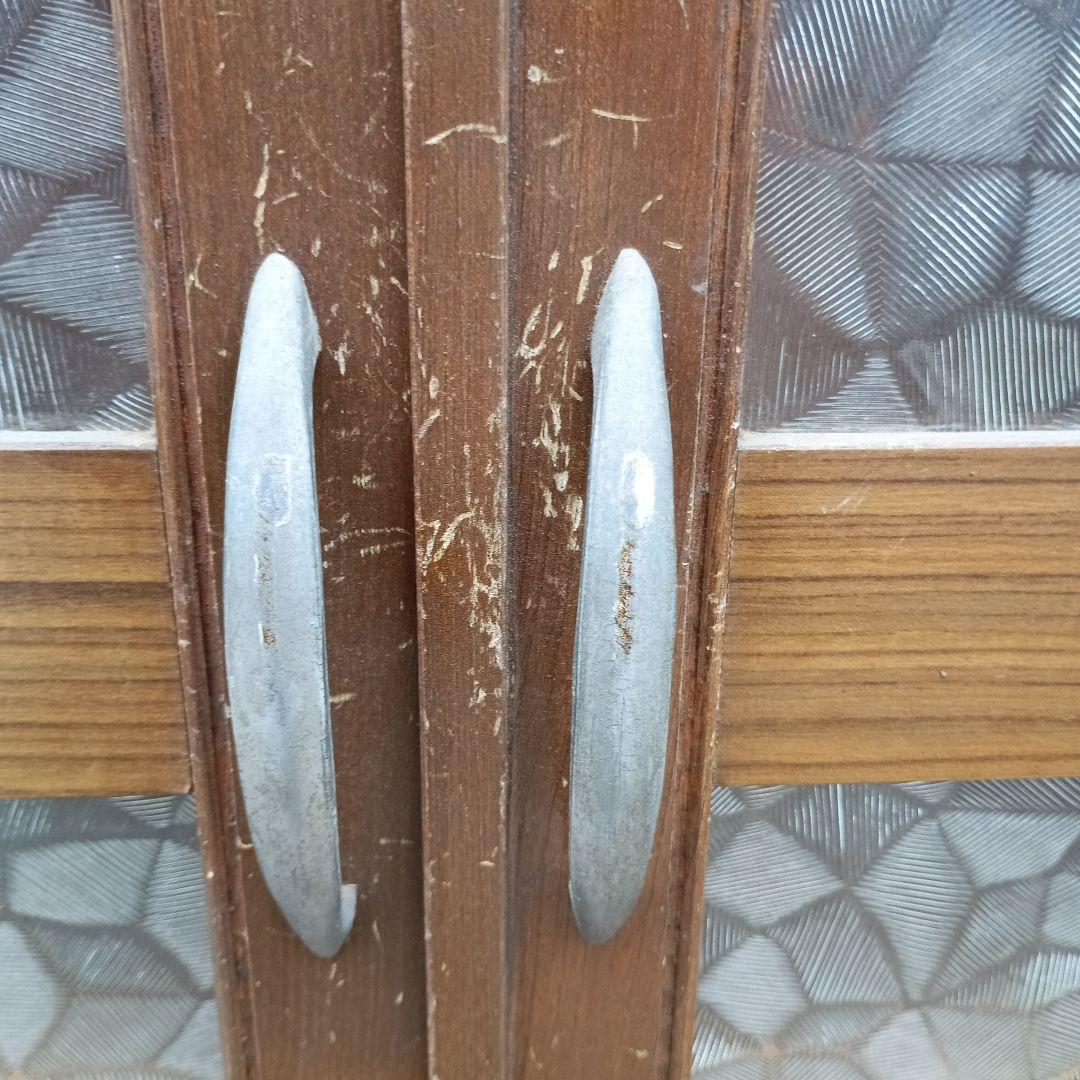 3078）昭和レトロ　昭和型ガラス入り　飾り棚 アンティーク