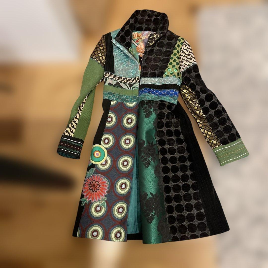 【タイムセール2月2日まで】デシグアル　パッチワークロングコート