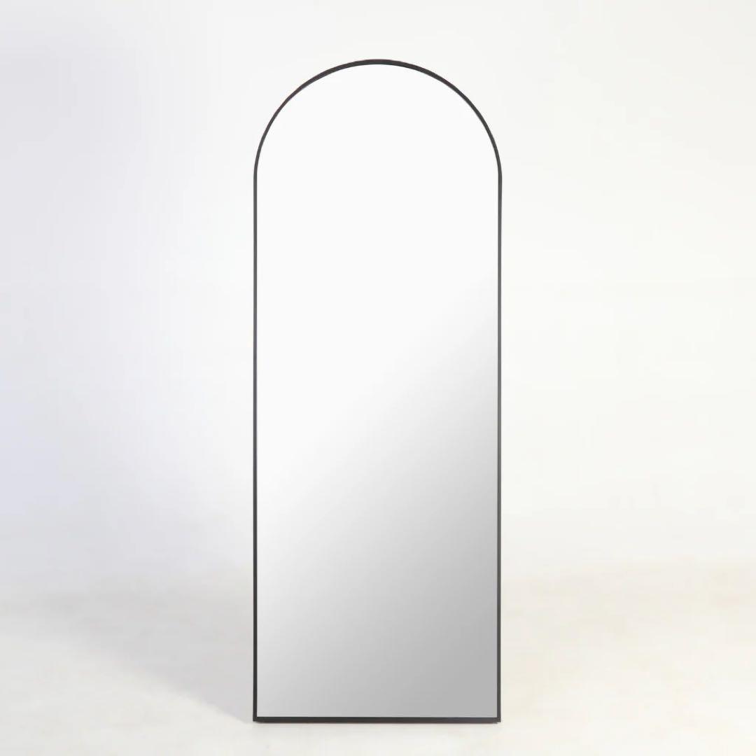 【美品】6JOHAN ラウンドミラー 60×160cm ブラック