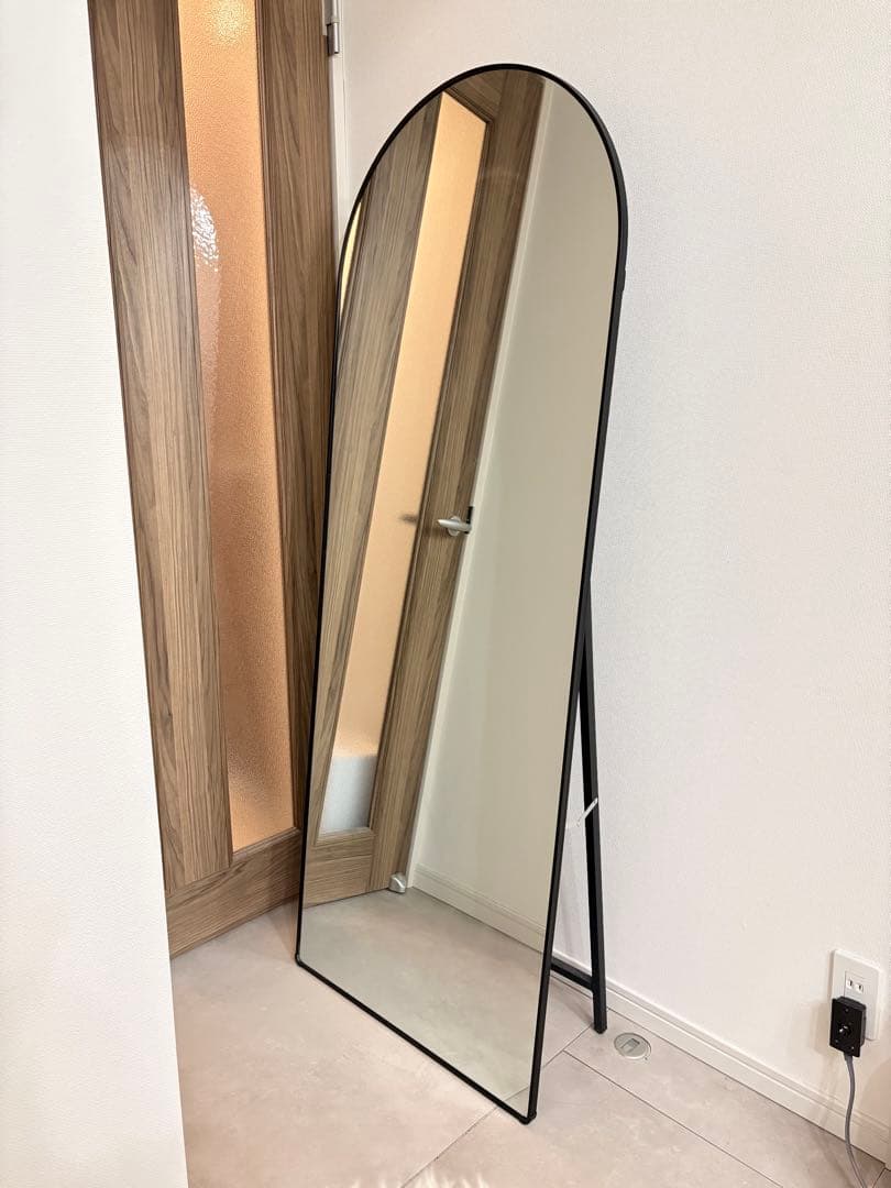 【美品】6JOHAN ラウンドミラー 60×160cm ブラック