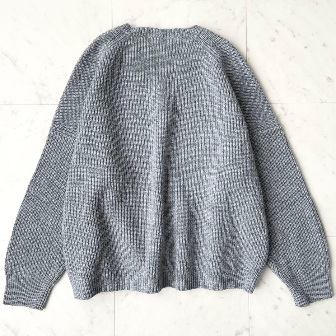 美品 Theory セオリー Vネック リブニット カシミヤウール グレー