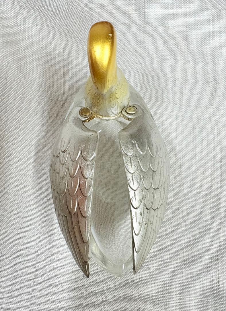 銀製　鴛鴦 オシドリ　ガラス製 置物 ケース入り