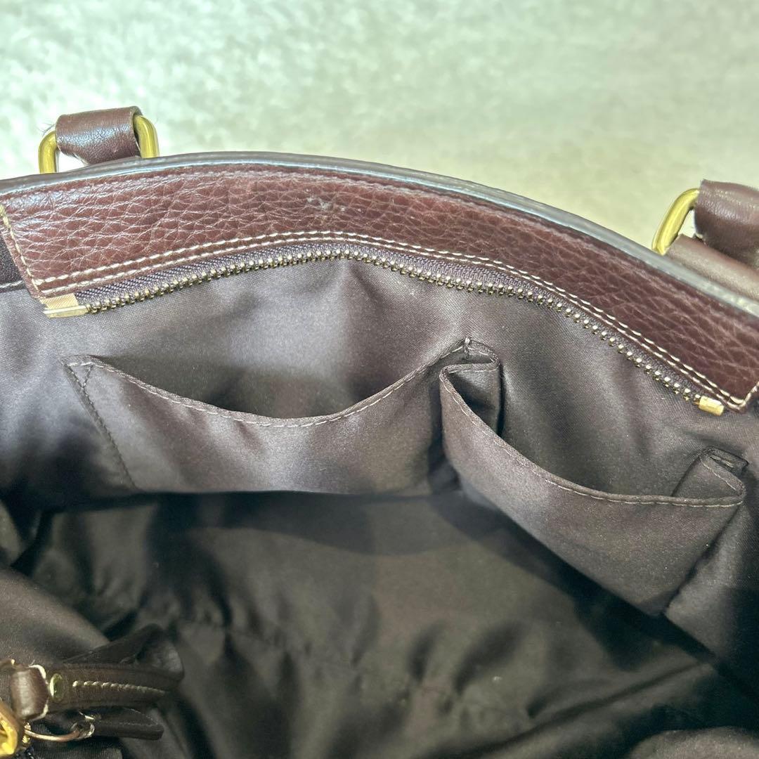 【美品】コーチ トートバッグ ブラウン レザー シボ革 10212