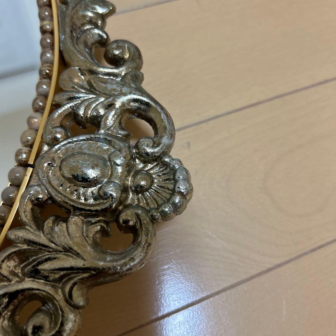 ★vintageミラー鏡アンティーク調 ウォールミラー 壁掛け 楕円大型 美容室