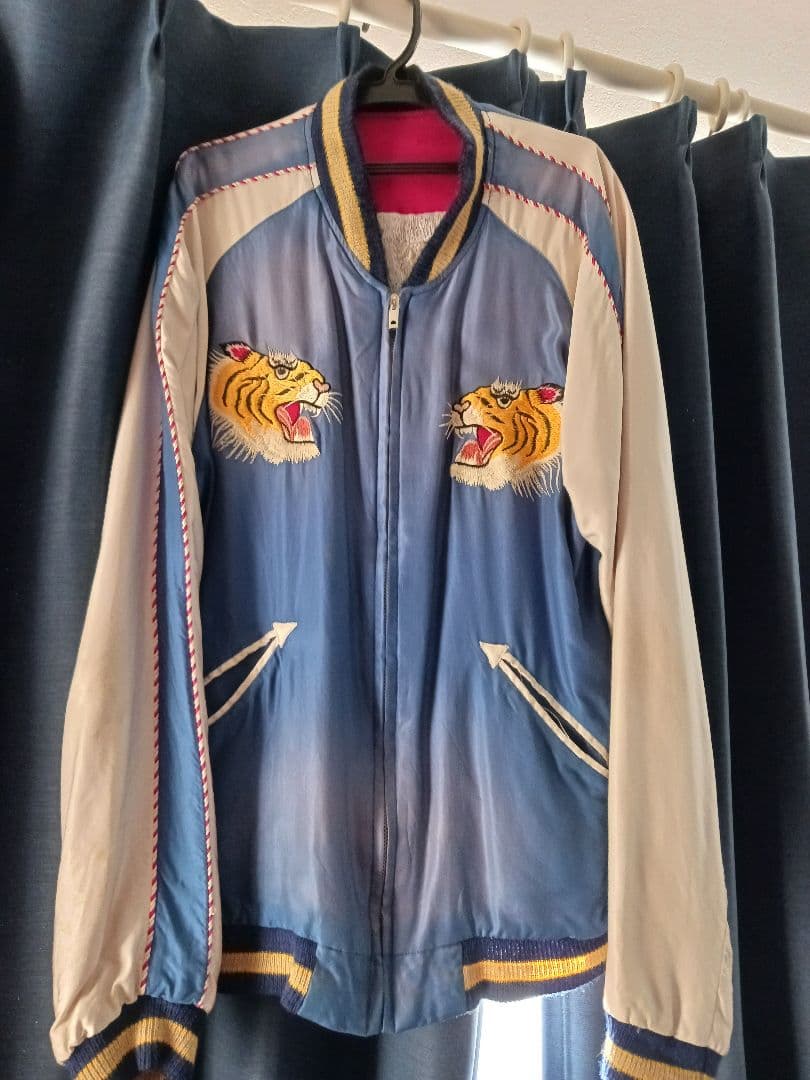 スカジャン テーラー東洋　エイジングモデル　虎&国連日本地図リバーシブル