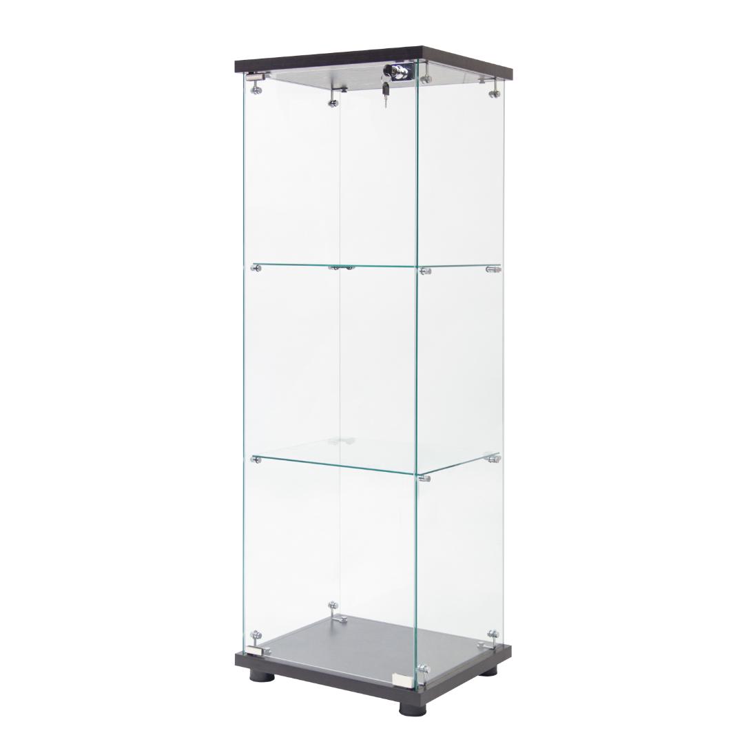 【新品】コレクションケース ガラスケース フィギュア 3段 スリム 棚 ブラック