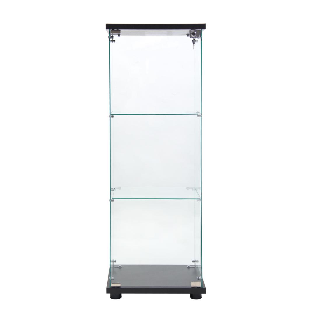 【新品】コレクションケース ガラスケース フィギュア 3段 スリム 棚 ブラック