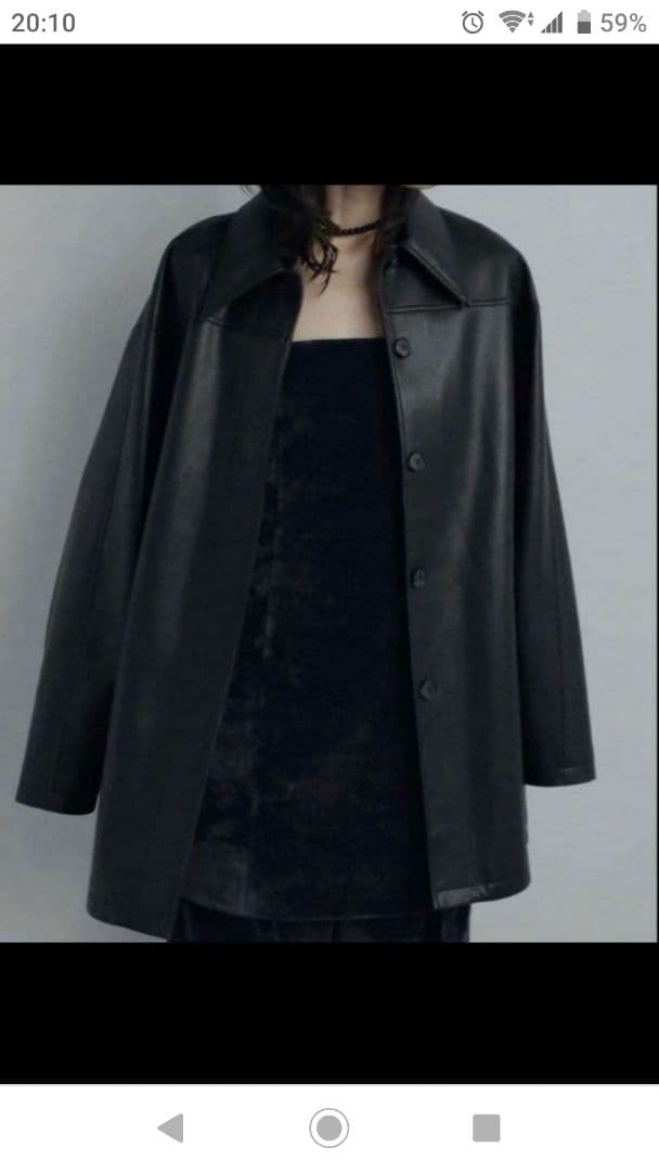 今季完売anukeアンヌークEcoleather Over Jacket黒36