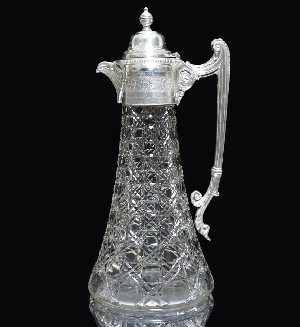 オールド・バカラ 銀装飾 ディアマン・ピエーリー 特大 30cm ピッチャー