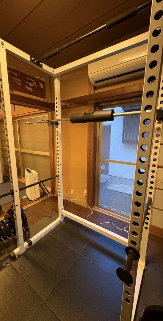 【引取限定】ホームジム一式セット（パワーラック・ベンチ・プレート総計155kg）