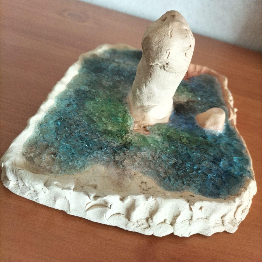 プールとブランコ ガラス 陶芸作品 梱包済み❤