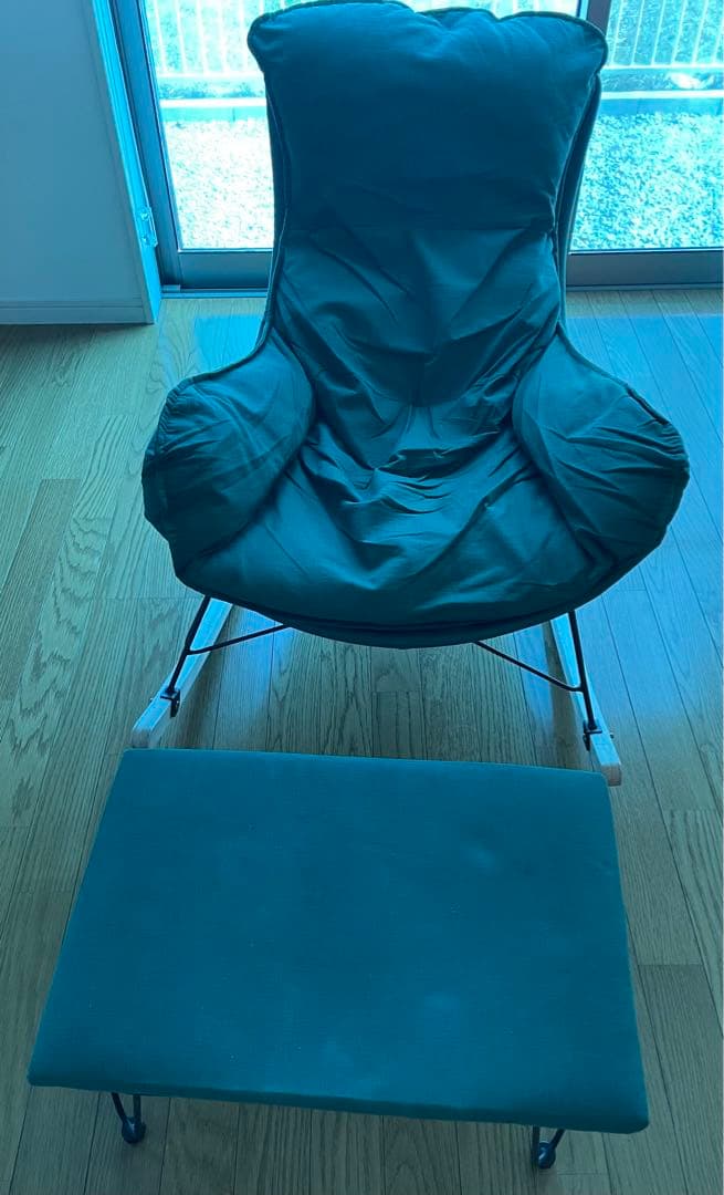 ロッキングチェア　フットマン　2点セット　グリーン