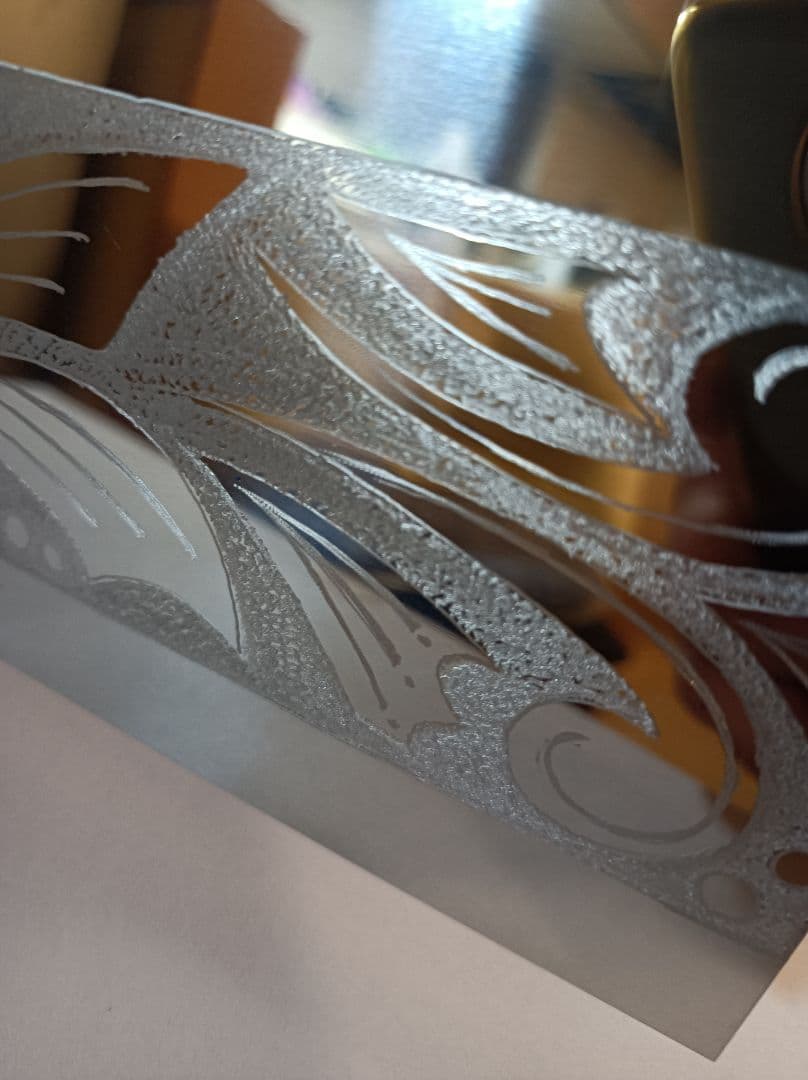 エングレービングインテリアプレート　装飾ミラー　一点もの　アート　お好きなように