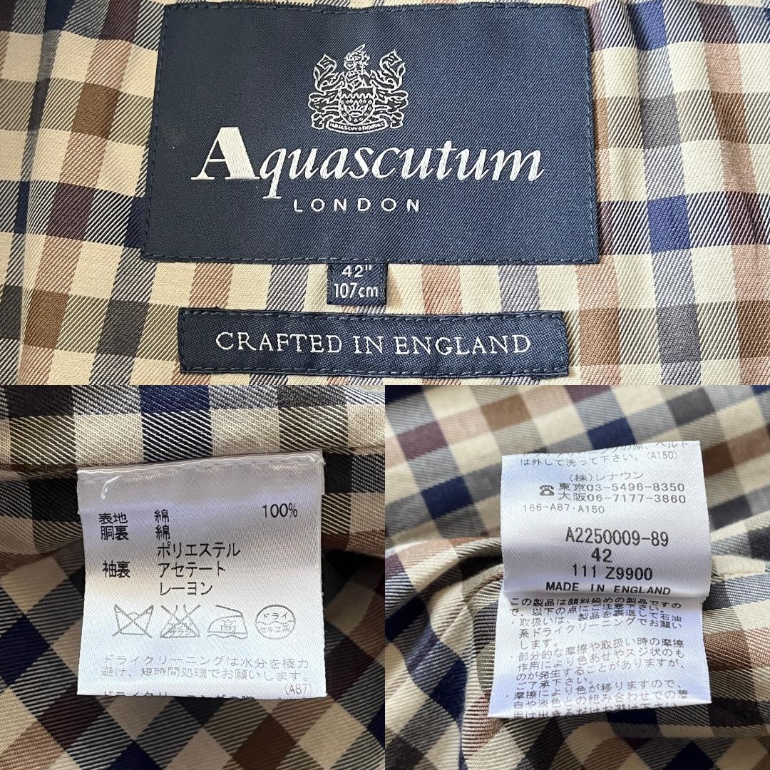 極美品★XL★アクアスキュータム 迷彩カモフラージュ柄 トレンチコート ベルト付