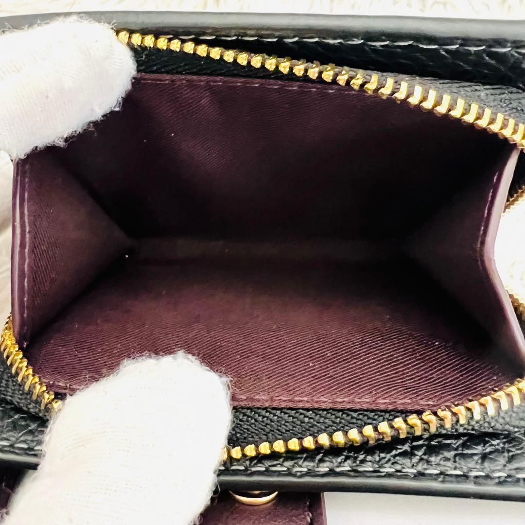 新品　正規品　COACH コーチ　ブラック　スタッズ レザー 二つ折り財布