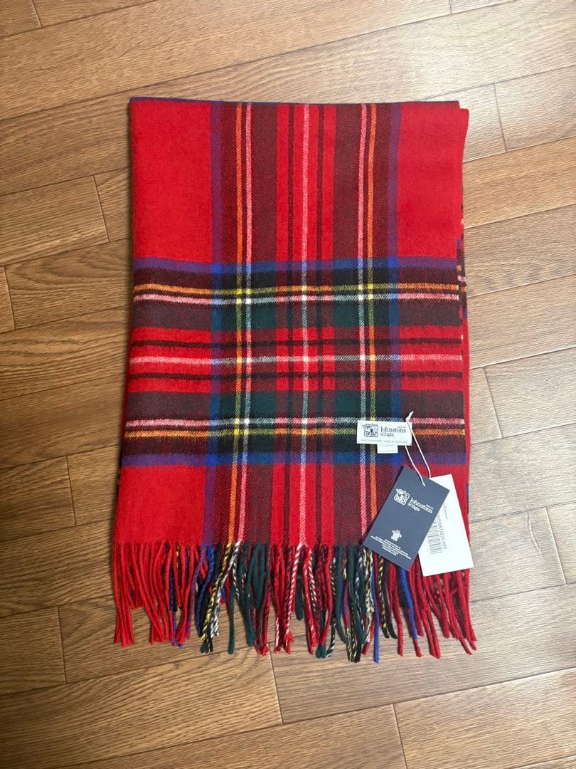 Y*☆様 大判ジョンストンズ カシミヤ 100%マフラー ストール ロイヤルスチ
