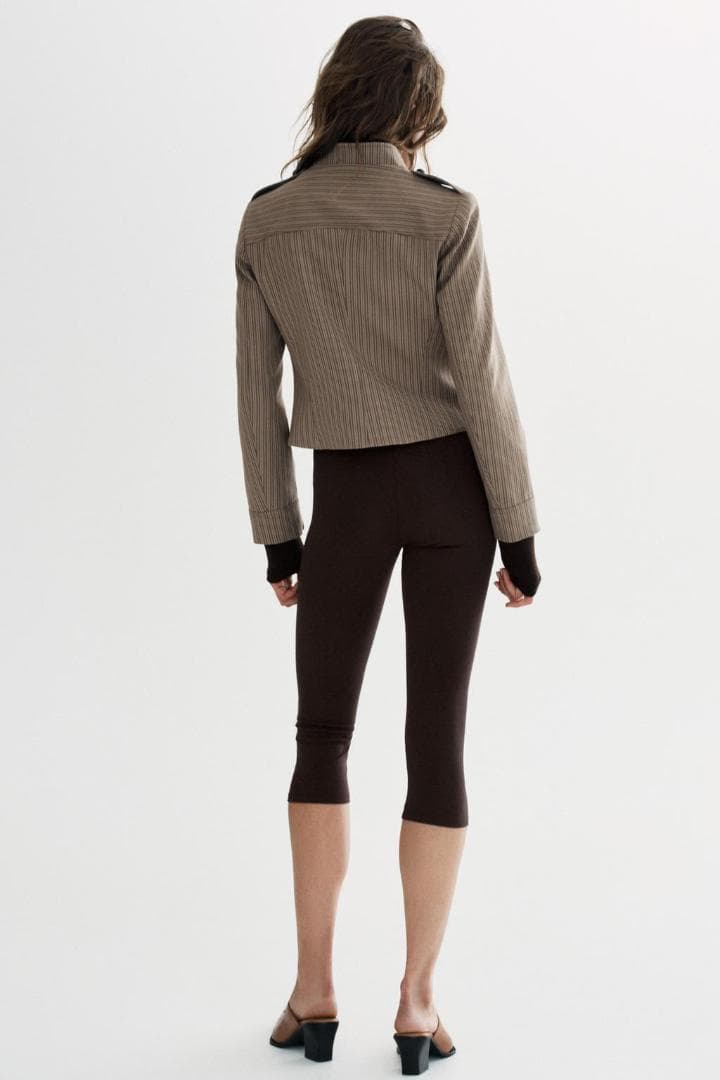 ZARA ストライプ柄フィットブレザー L