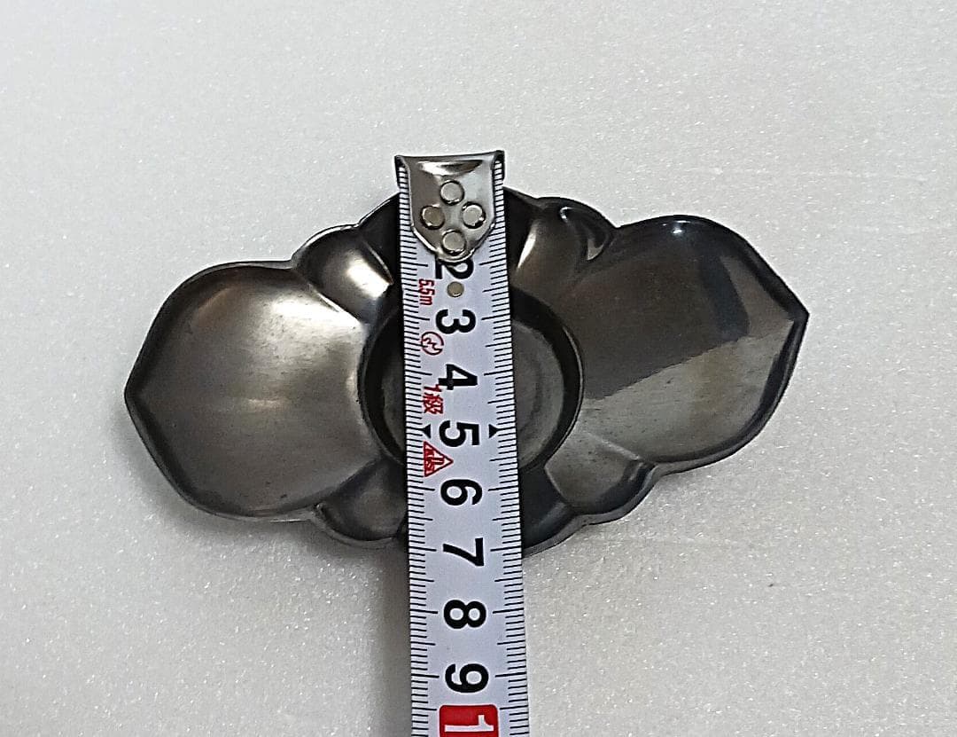 【アンティーク】　古錫 茶托 五客 在銘 乾茂號造　錫　【ヴィンテージ】