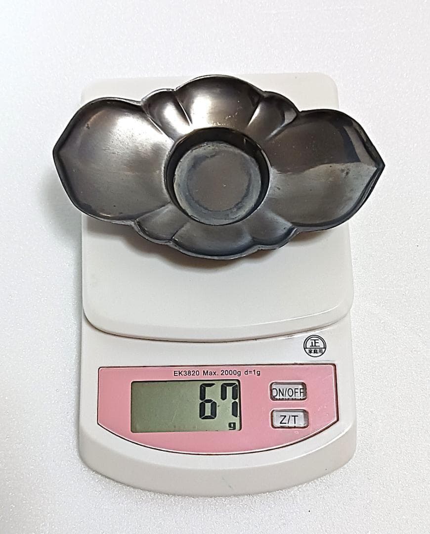 【アンティーク】　古錫 茶托 五客 在銘 乾茂號造　錫　【ヴィンテージ】