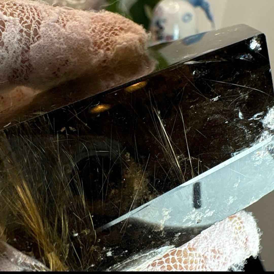 スモーキークォーツ♡ゴールドルチル♡フリーフォームホワイトガーデンNo.2302