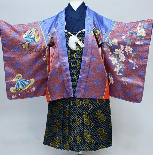 七五三 五歳 男児 羽織袴フルセット M寸 金刺繍 袴変更可能 NO34274