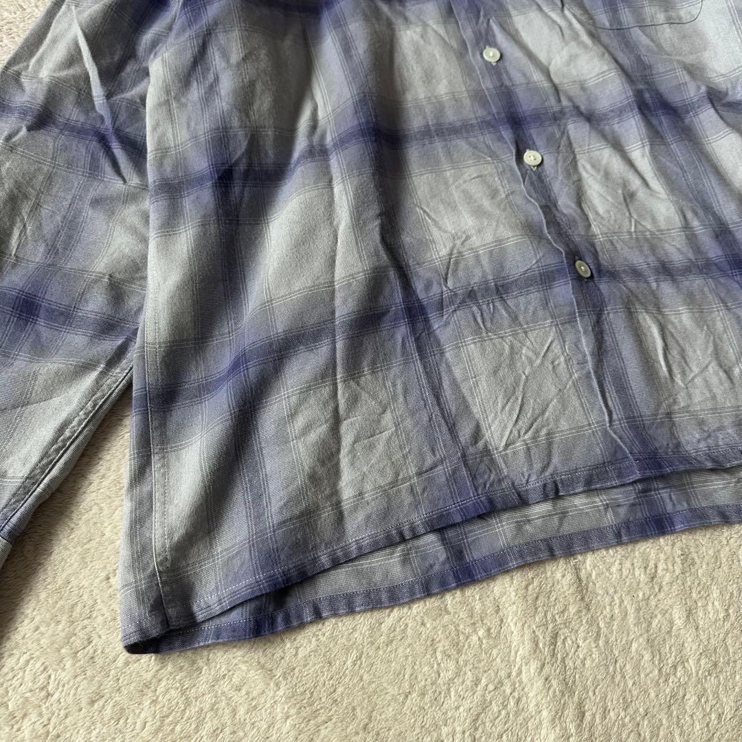 べ*様 23SS ワコマリア オープンカラーシャツ メンズ オンブレチェック L