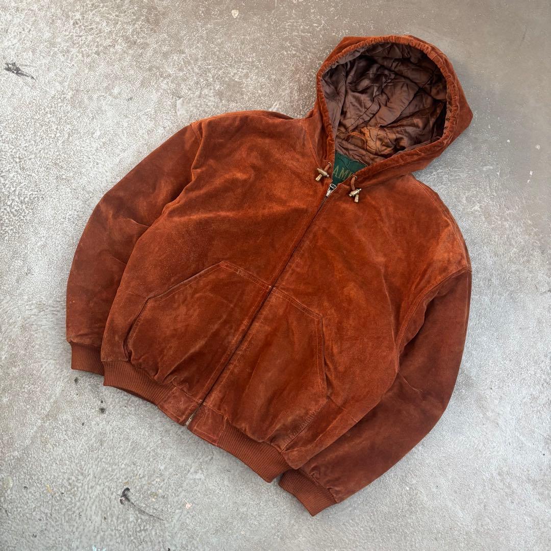 80s CHAMBERS イタリア製 スエードジップフーディー