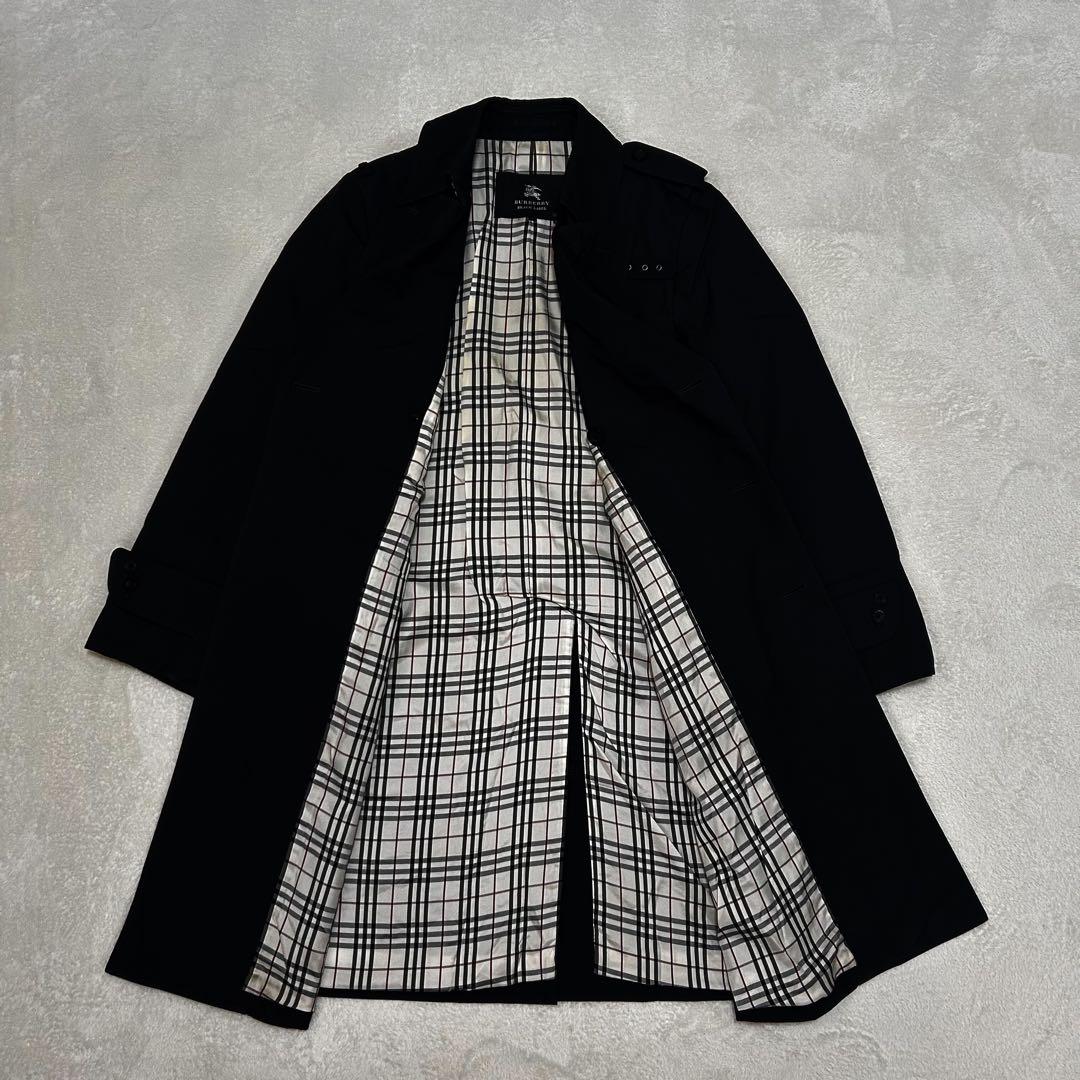 BURBERRY BLACK LABEL トレンチコート　ノバチェック　L 黒