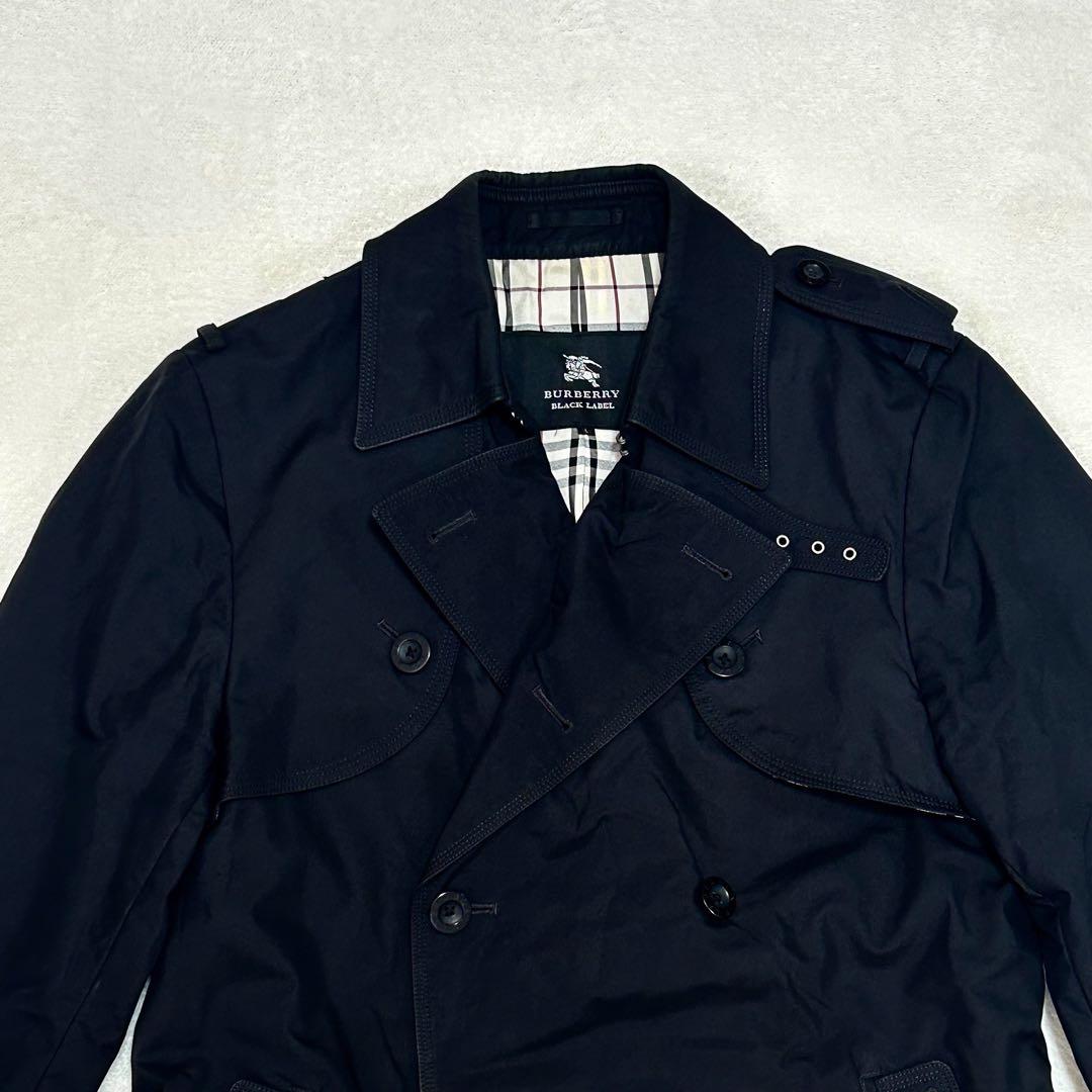 BURBERRY BLACK LABEL トレンチコート　ノバチェック　L 黒