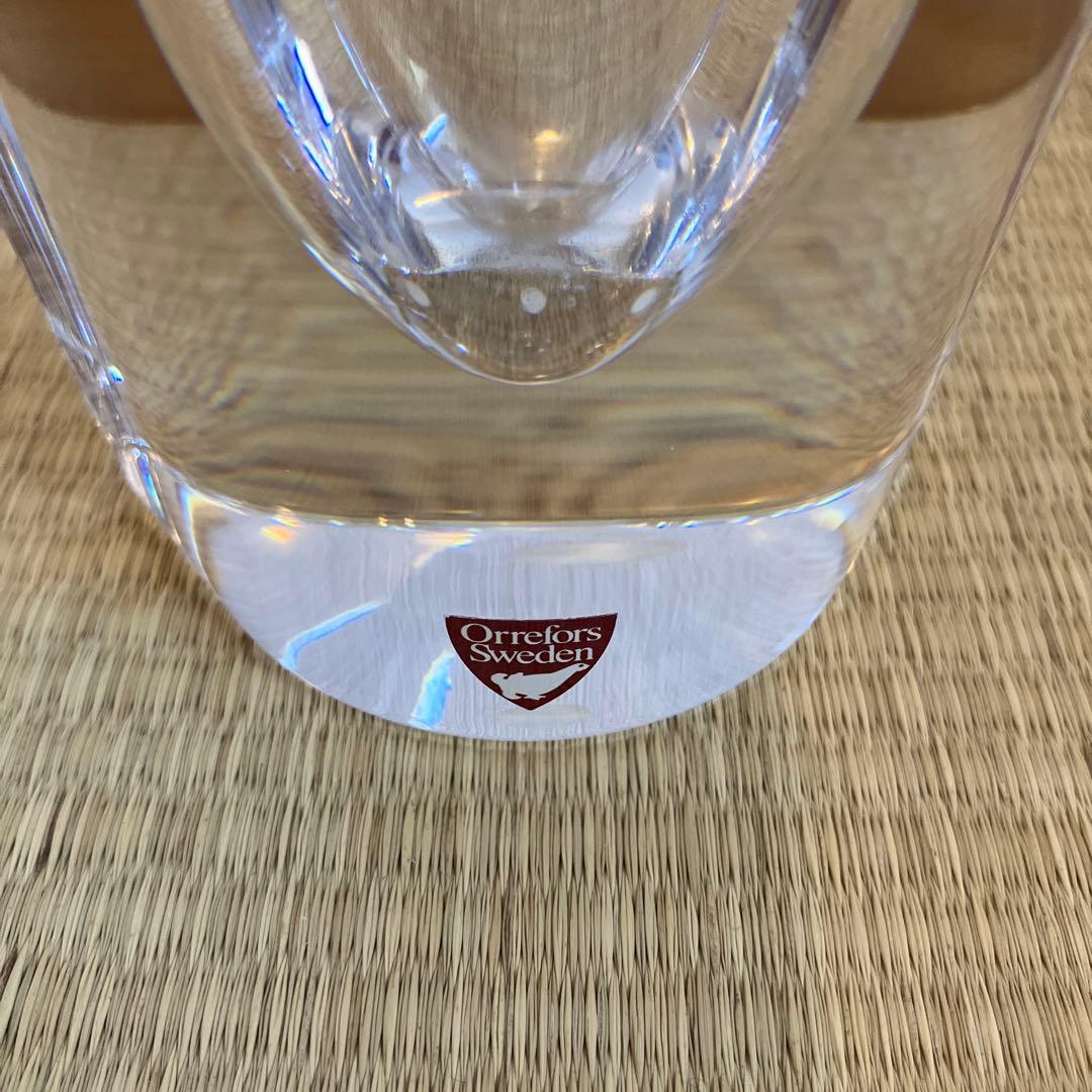 ヴィンテージ　オレフォス　クリスタル　MARIN フラワーベース　希少　北欧