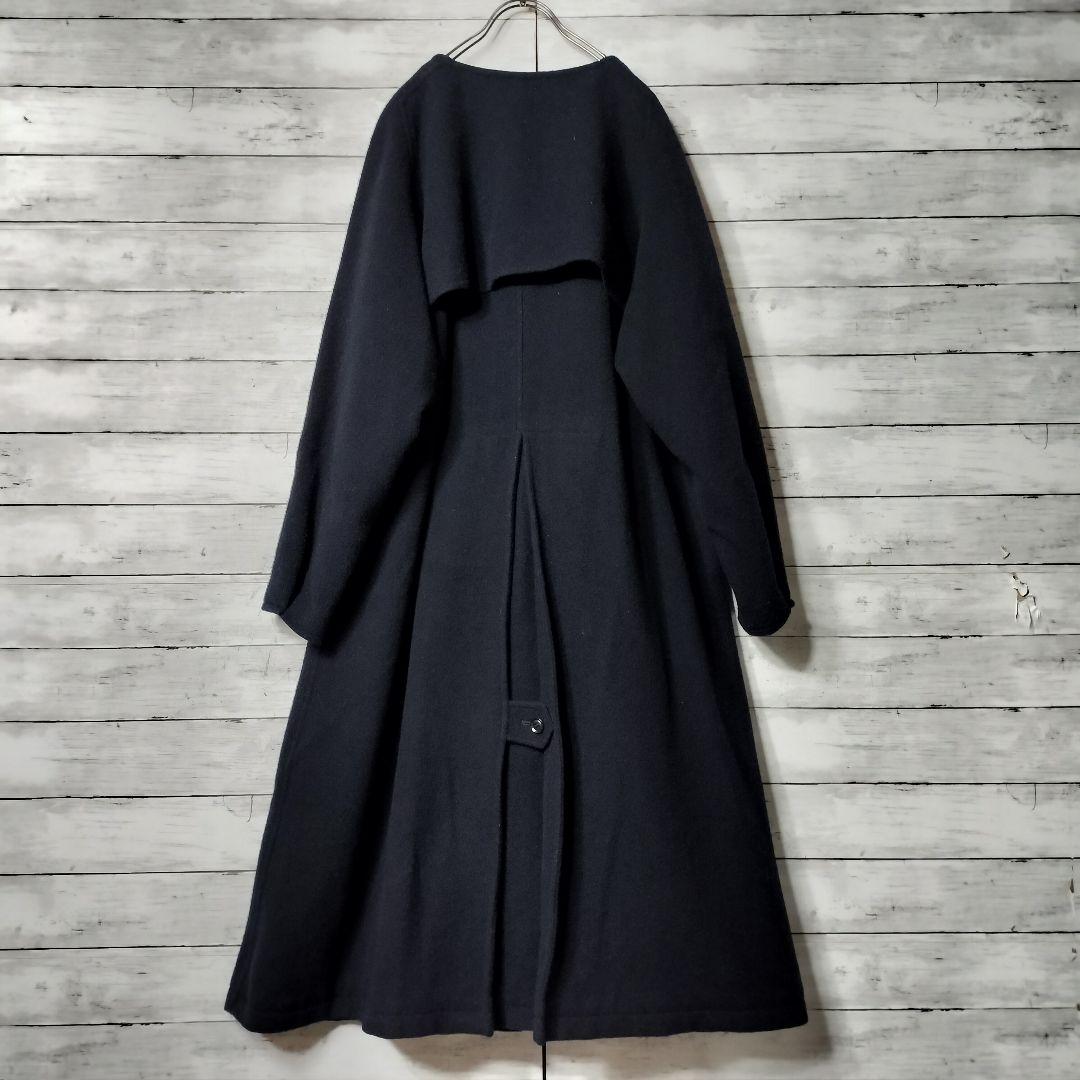 ワイズY's ヨウジヤマモト ノーカラーロングコート ダブルボタン ラグラン袖