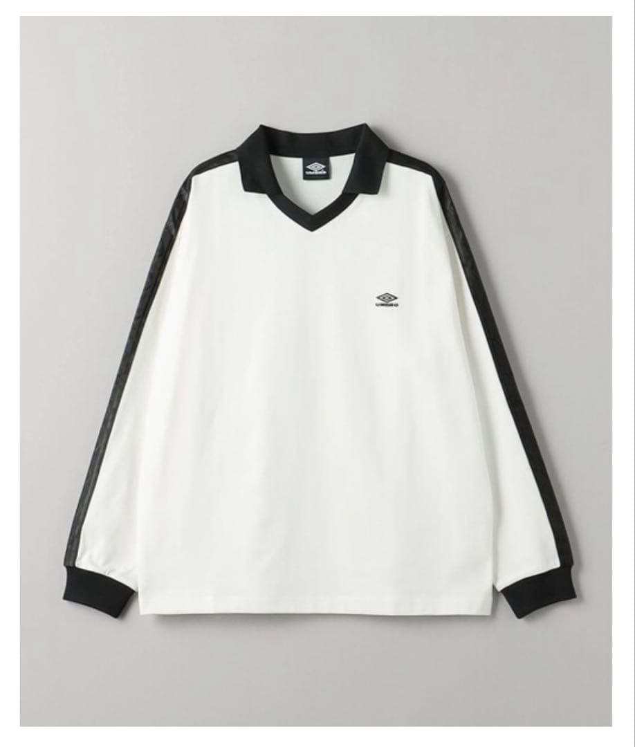 【美品】アンブロ ゲームシャツ ロングスリーブ　Lサイズ 白　黒