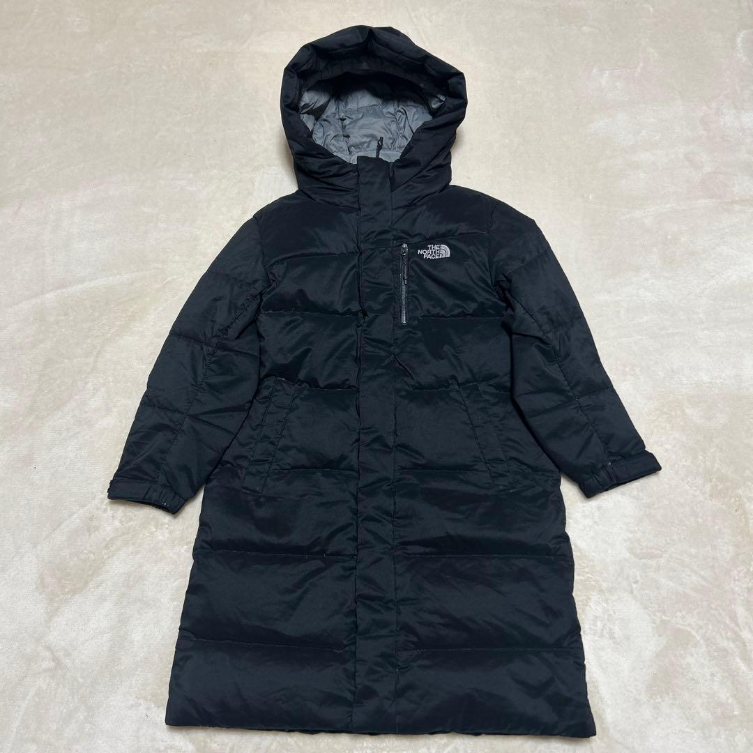 90 ノースフェイス ダウン キッズ 120 ブラック ロングコート ジャケット