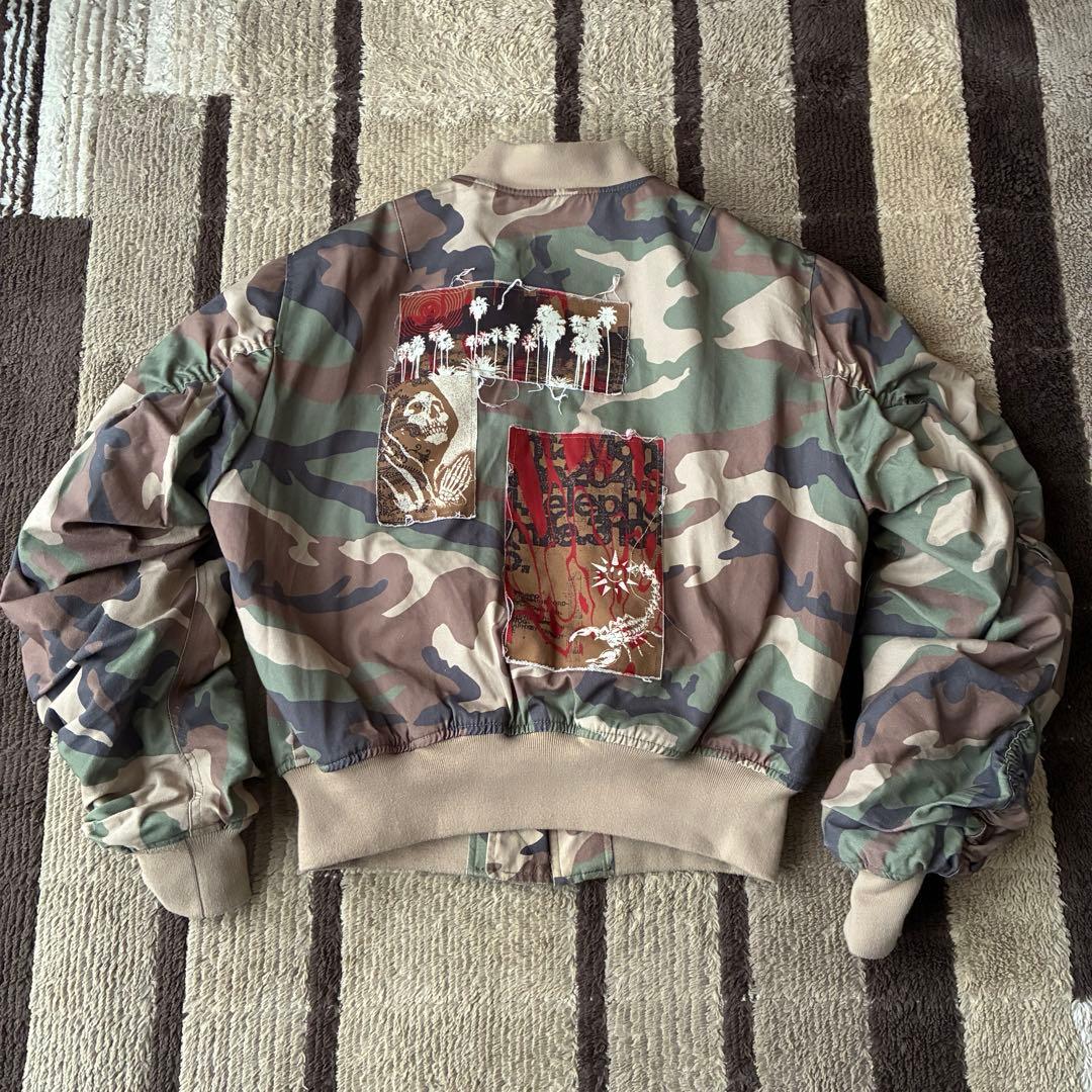 Fashion Nova Men 迷彩　MA-1 ジャケット　パッチワーク