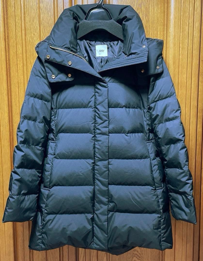 anyFAM【フード取り外し可能】楽映えリッチロング丈ダウン　ブラック M