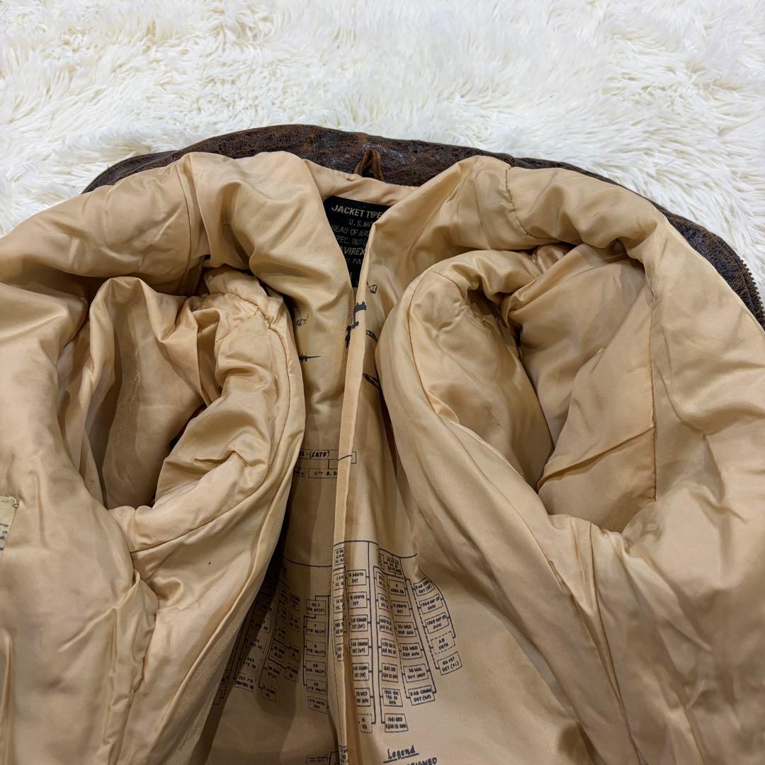 AVIREX G-2 ラムレザー フライトジャケット ブラウン M相当 古着