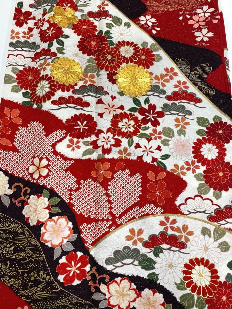 振袖 豪華 金駒 金彩 銀通し 紋意匠 身丈170cm パールトーン加工済