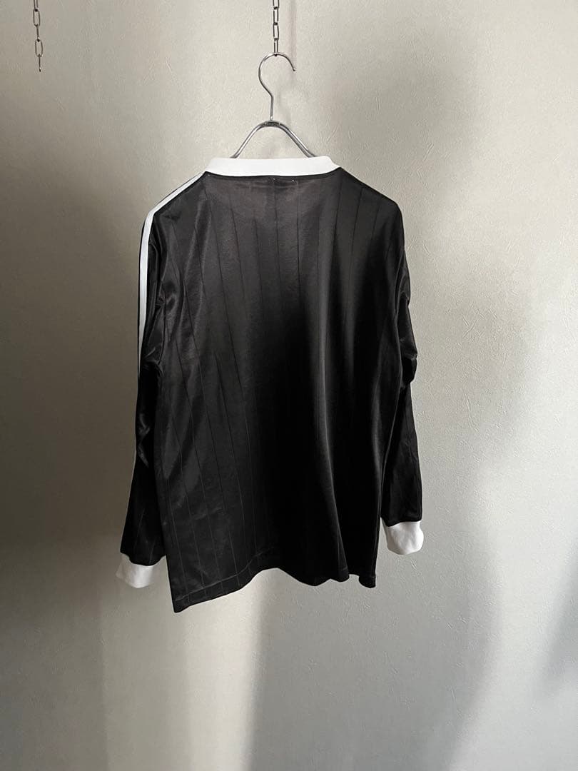 80s 90s adidas アディダス ゲームシャツ ロンT ブラック USA