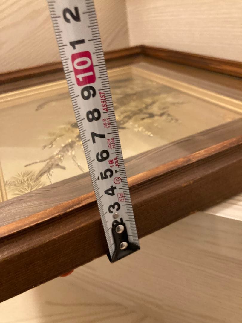 堀口光彦 彫金額 松樹鷹図 金工作品 額装